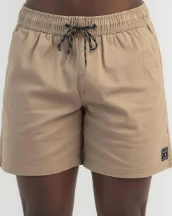 Lucid Lever Elastic Waist Shorts Sand Outlet
