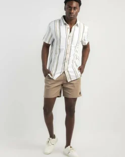 Lucid Lever Elastic Waist Shorts Sand Outlet