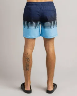 Skylark Linear Elastic Waist Shorts Blue Clearance