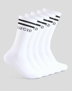 Lucid Linked Socks 5 Pack White Hot