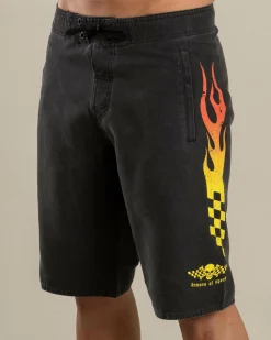 Jetpilot Live Fast Board Shorts Washed Black Discount