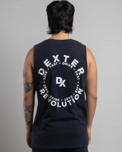 Dexter Live Fast Muscle Tank Black Acid Clearance