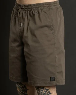 Dexter Local Elastic Waist Shorts Washed Olive Online