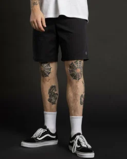 Dexter Local Elastic Waist Shorts Washed Black Best