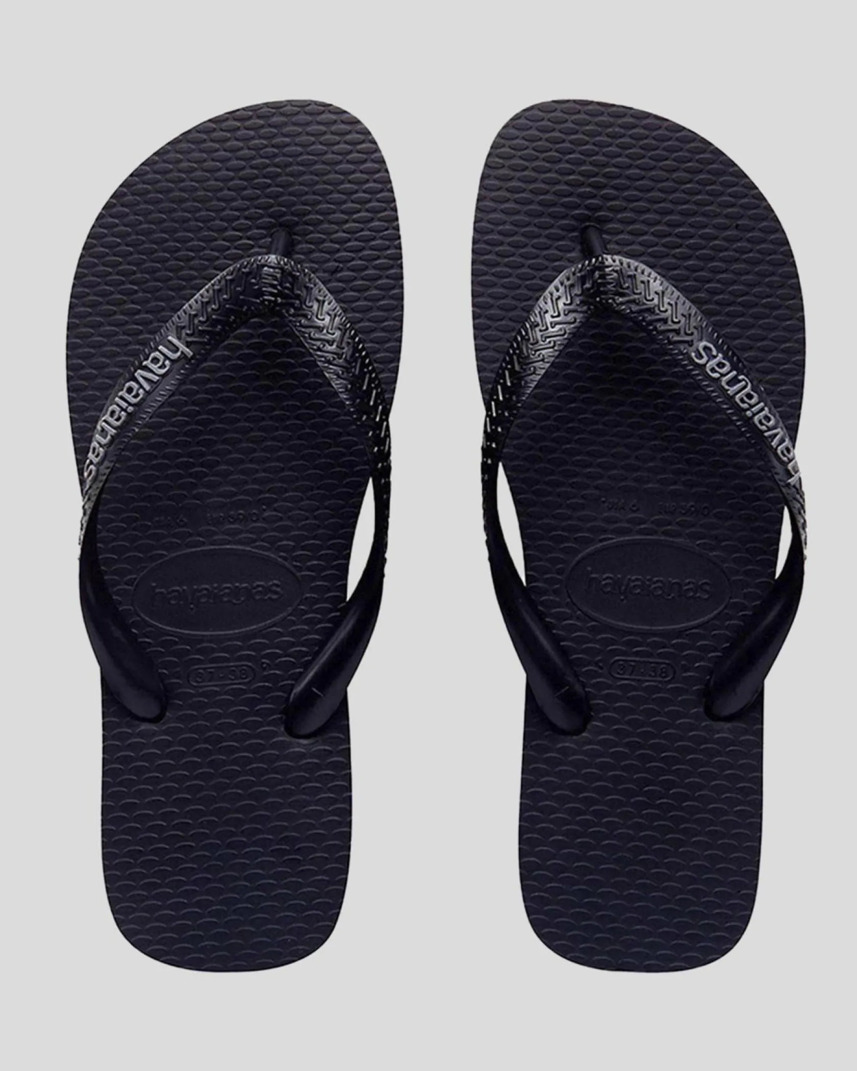 Havaianas Logo Thongs Black/ Steel Grey Best