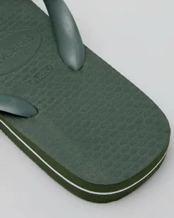 Havaianas Logo Thongs Green Olive