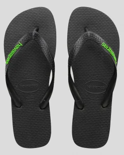 Havaianas Logo Thongs Black/green