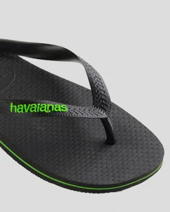Havaianas Logo Thongs Black/green