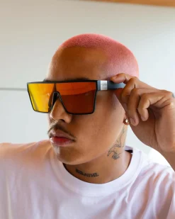 Sin Eyewear Loose Cannon Sunglasses Matte Black/red Flash Clearance