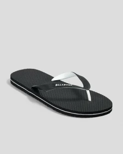 Billabong Lowdown Thongs Black White New