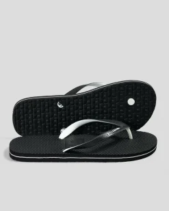 Billabong Lowdown Thongs Black White New