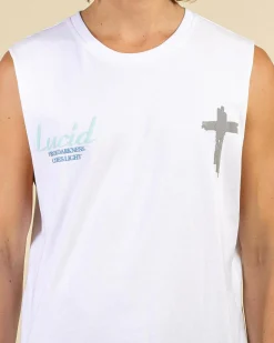 Lucid Lumina Muscle Tank White New