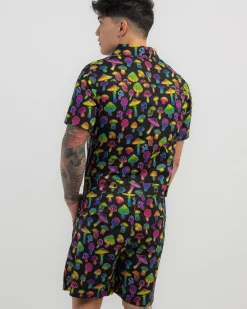 Lucid Magic Mushrooms Romper Black Hot