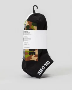 Globe Malcolm Ankle Socks 5 Pack Camo/assorted New