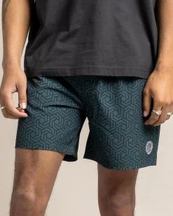 Jacks Matrix Elastic Waist Board Shorts Marine Green Best