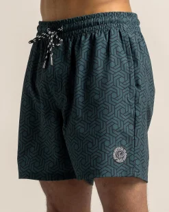 Jacks Matrix Elastic Waist Board Shorts Marine Green Best