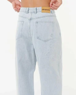 Rip Curl Medina Rip Script Denim Jeans Bleached Blue Discount