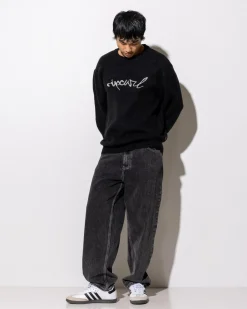 Rip Curl Medina Script Crew Knit Sweatshirt Black Outlet