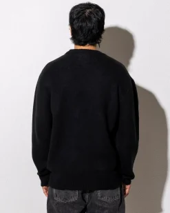 Rip Curl Medina Script Crew Knit Sweatshirt Black Outlet