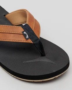 Billabong Mens' All Day Impact Thongs Black Tan Hot