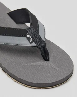 Billabong Mens' All Day Impact Thongs Charcoal