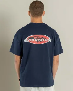 Quiksilver Mercury Chrome Old English T-Shirt Black Iris Best