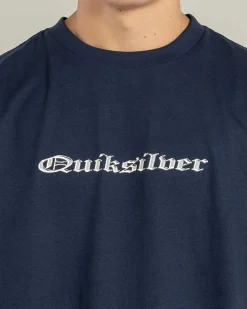 Quiksilver Mercury Chrome Old English T-Shirt Black Iris Best