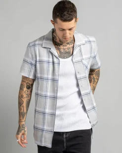 Lucid Mercy Short Sleeve Shirt White Check Clearance