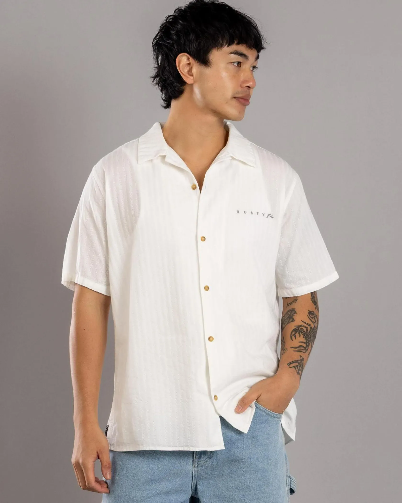 Rusty Mexican Wedding 2.0 Short Sleeve Shirt Ecru