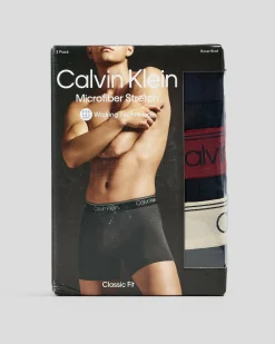 Calvin Klein Micro Stretch Boxer Briefs 3 Pack Black W/ Black/syrah/cocoon New