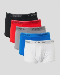 Calvin Klein Micro Stretch Low Rise Trunks 5 Pack Lapis Blue/december Sky/rouge/lunar Rock/black Wbs Outlet