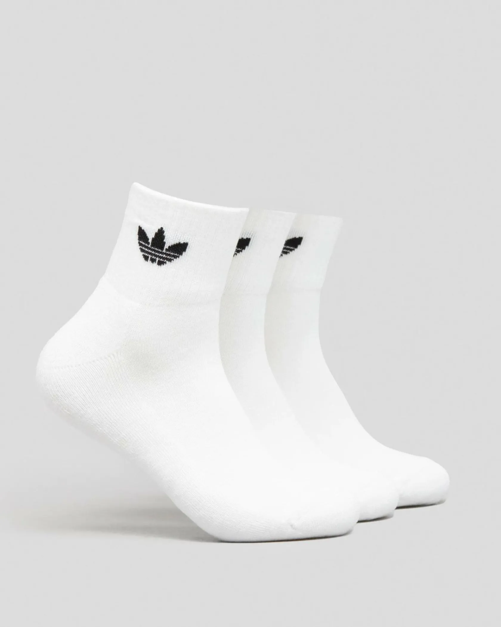 adidas Mid Ankle Socks 3 Pack White/white/black