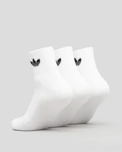 adidas Mid Ankle Socks 3 Pack White/white/black