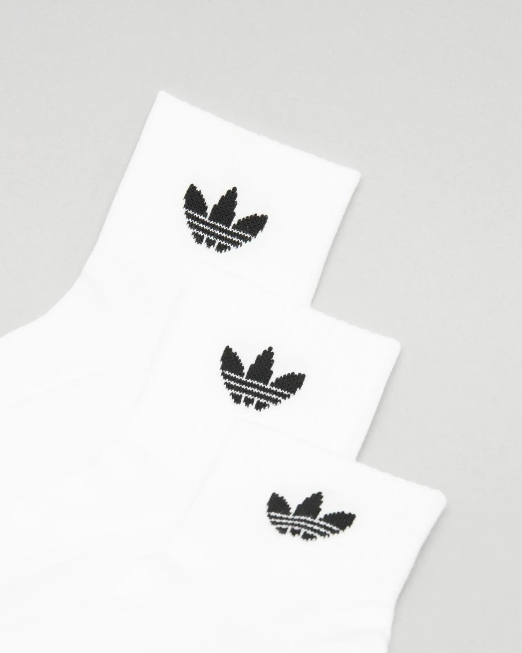 adidas Mid Ankle Socks 3 Pack White/white/black