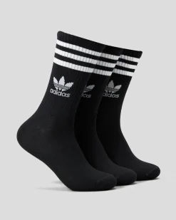 adidas Mid Cut Crew Socks 3 Pack Black/white Hot