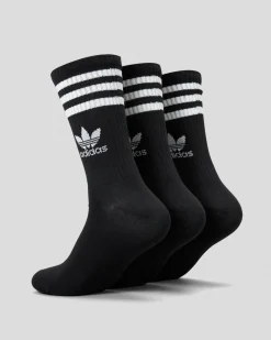 adidas Mid Cut Crew Socks 3 Pack Black/white Hot