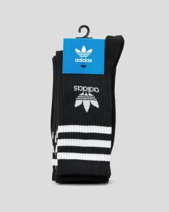 adidas Mid Cut Crew Socks 3 Pack Black/white Hot
