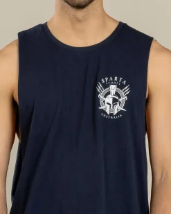 Sparta Militia Muscle Tank Navy Acid Sale