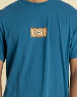Quiksilver Mind Temple T-Shirt Bluesteel Discount