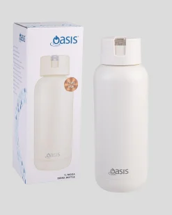 Oasis Moda Stainless Steel Insulated Drink Bottle Alabaster New