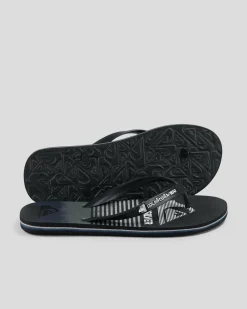 Quiksilver Moncata Slab Thongs Black/grey New