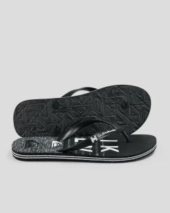 Quiksilver Moncata Wordmark Thongs Black/grey Clearance
