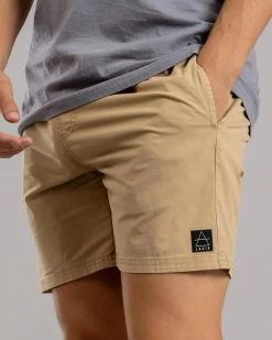 Lucid Motion Elastic Waist Shorts Stone Sale