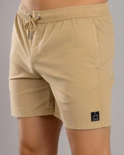 Lucid Motion Elastic Waist Shorts Stone Sale