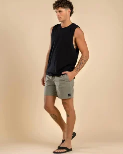 Lucid Motion Elastic Waist Shorts Green New