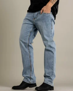 Ringers Western Muster Slim Straight Jeans Light Wash Blue Hot