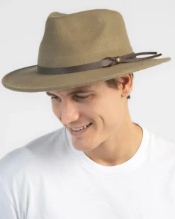 Rusty Ned Felt Hat Covert Green Discount