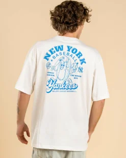 Majestic New York Yankees Iconic Eats T-Shirt White Marl Best