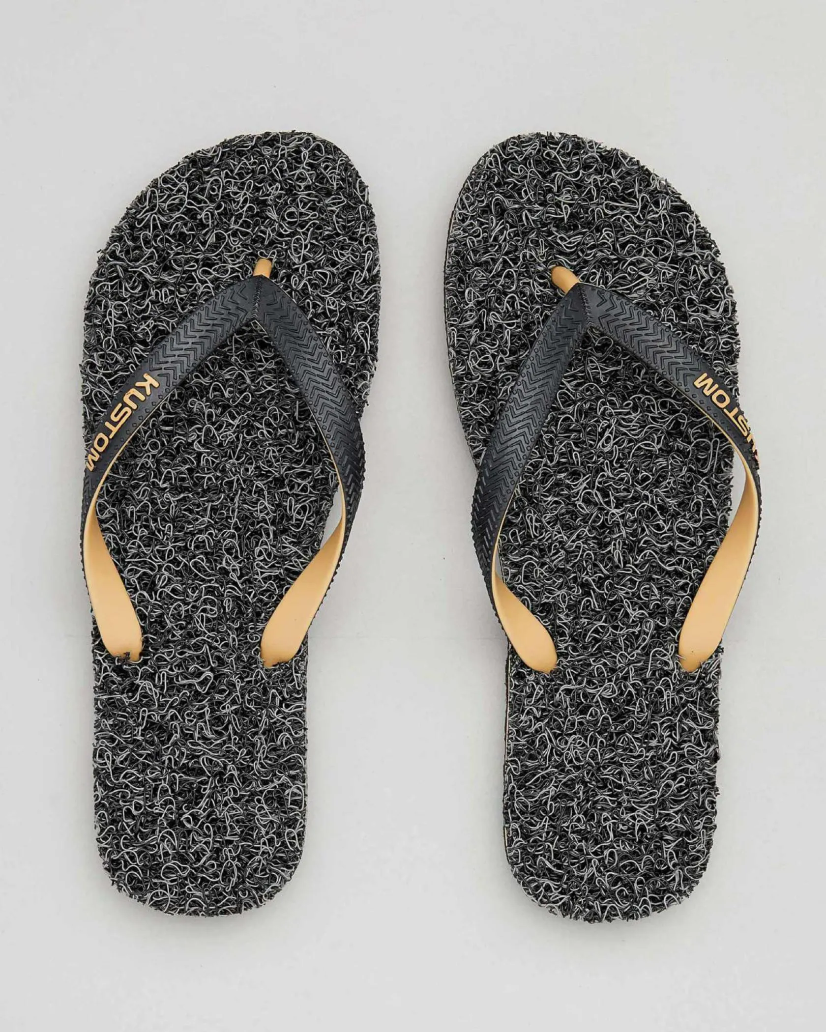 Kustom Noodle Marle Thongs Black/tan New