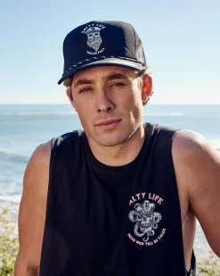 Salty Life Oceans Folly Trucker Cap Black Sale